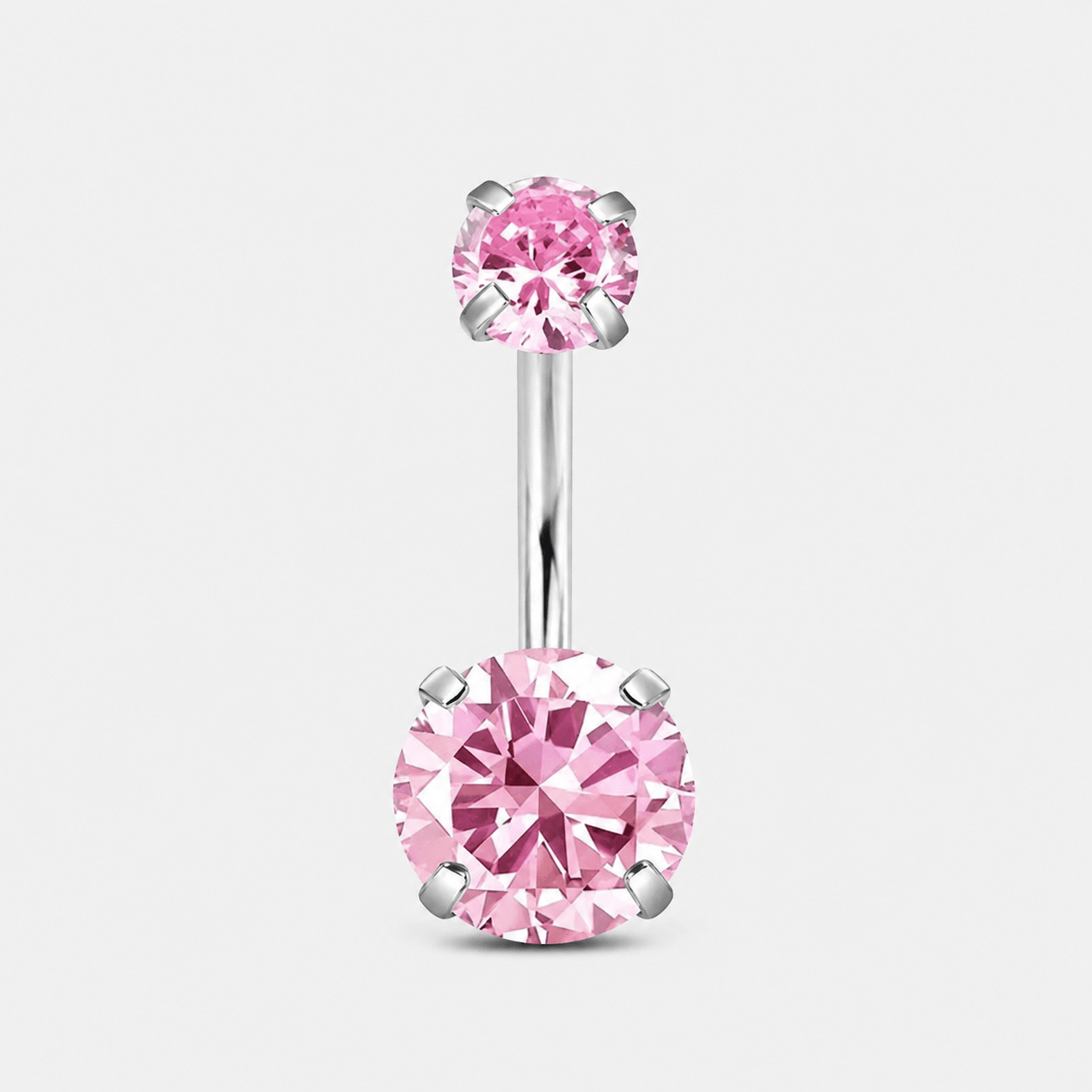 Celeste Duo Rose CZ 5/8 mm Navlepiercing sølvfarvet - BY CARA