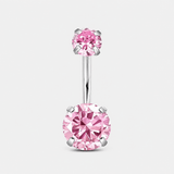 Celeste Duo Rose CZ 5/8 mm Navlepiercing sølvfarvet