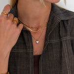 Céleste Heart Halskæde 18K Guldbelagt - BY CARA