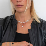 Céleste Heart Halskæde Sølvfarvet - BY CARA