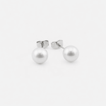 Celeste Pearl Studs 6 mm Sølvfarvet - BY CARA