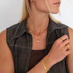 Céleste Teadrop Halskæde 18K Guldbelagt - BY CARA