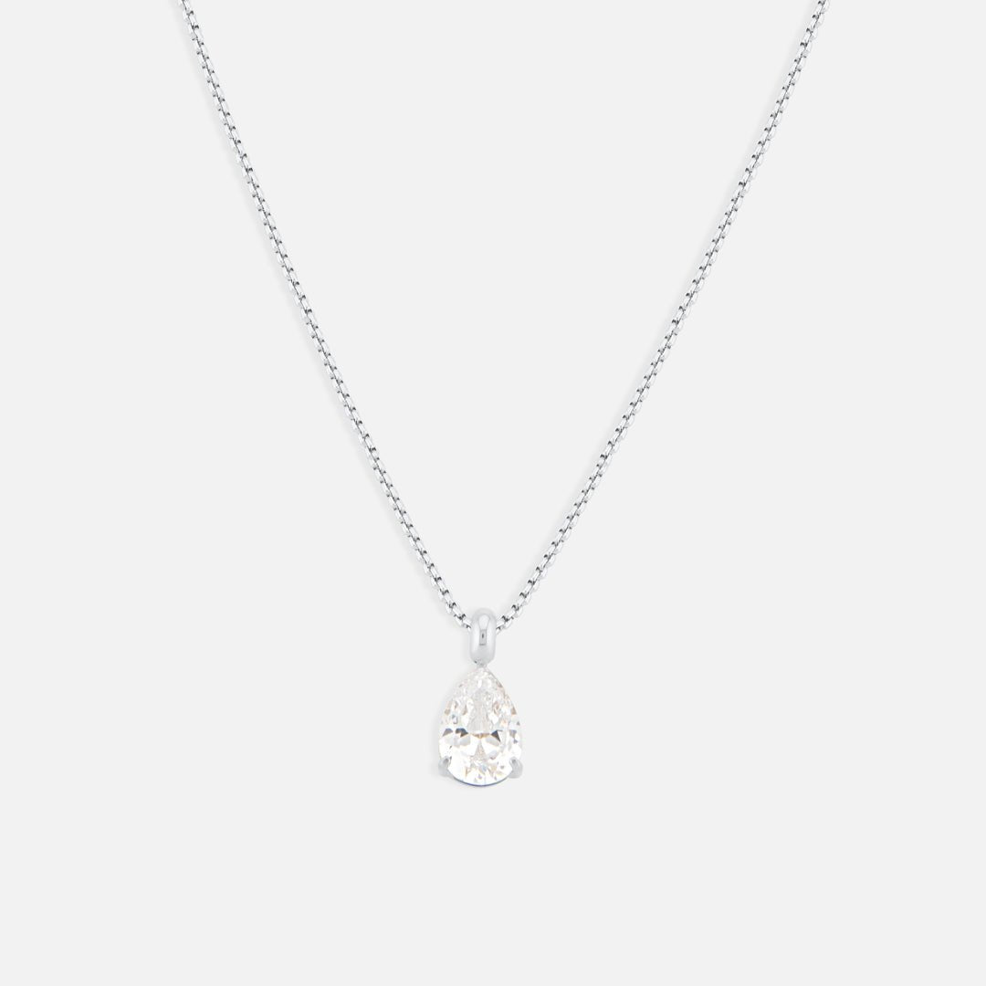 Céleste Teadrop Halskæde Sølvfarvet - BY CARA