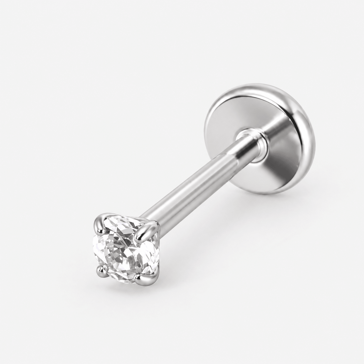 Celestia Push-in 2 mm Labret sølvfarvet - BY CARA