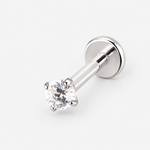 Celestia Push-in 3 mm Labret sølvfarvet - BY CARA