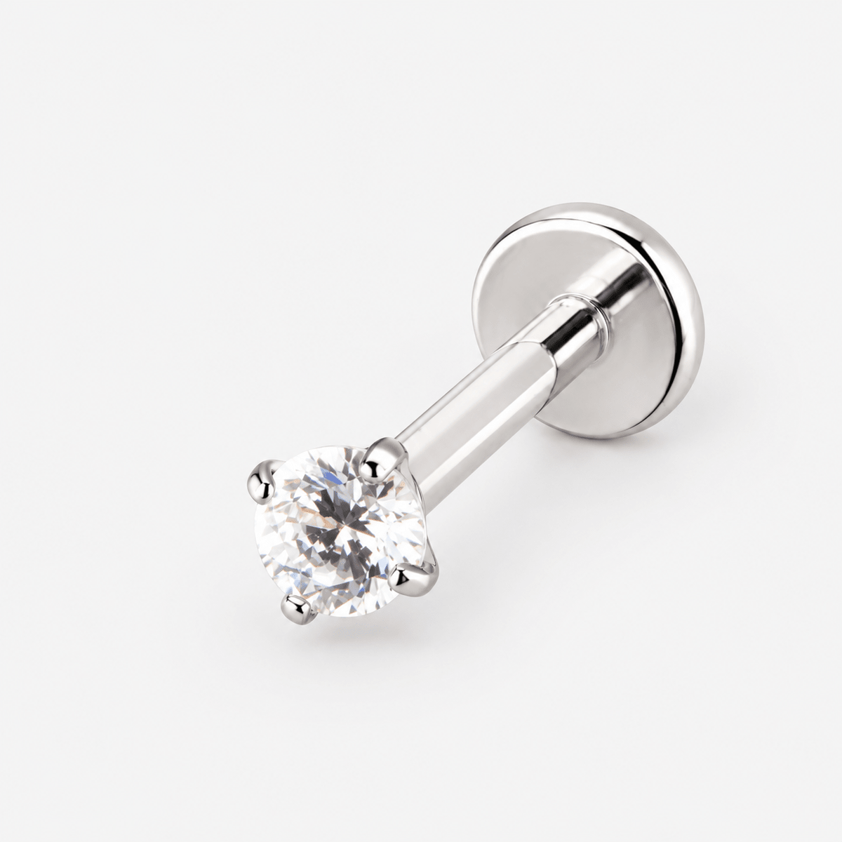 Celestia Push-in 3 mm Labret sølvfarvet - BY CARA