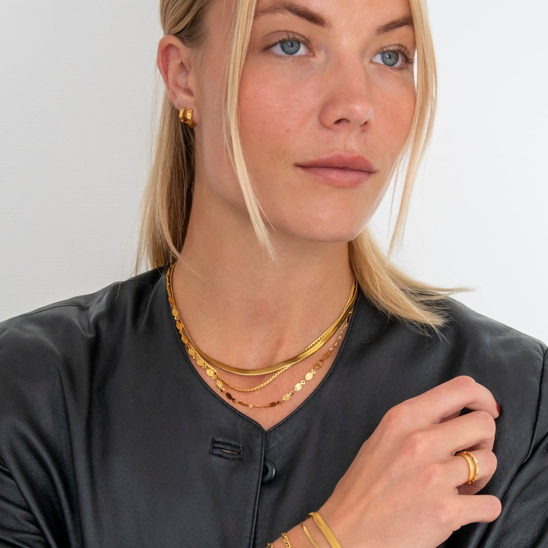 Chunky Sun Hoops 18K Guldbelagt 10 mm - BY CARA