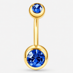Clarisse Bezel Blue CZ 5/8 mm Navel Piercing gold-coloured