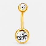 Clarisse Bezel Clear CZ 5/8 mm Navel Piercing gold-coloured