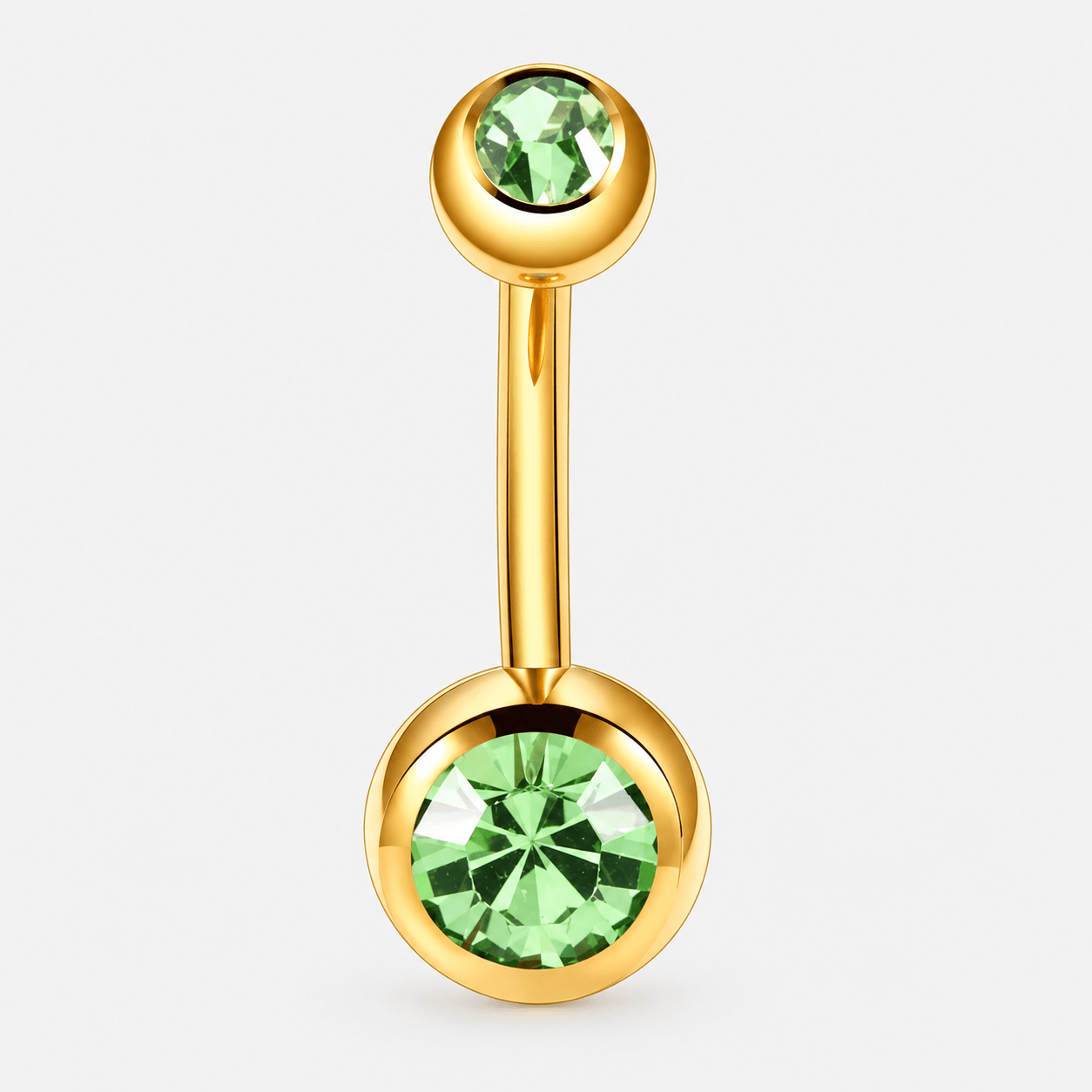 Clarisse Bezel Green CZ 5/8 mm Navlepiercing guldfarvet - BY CARA
