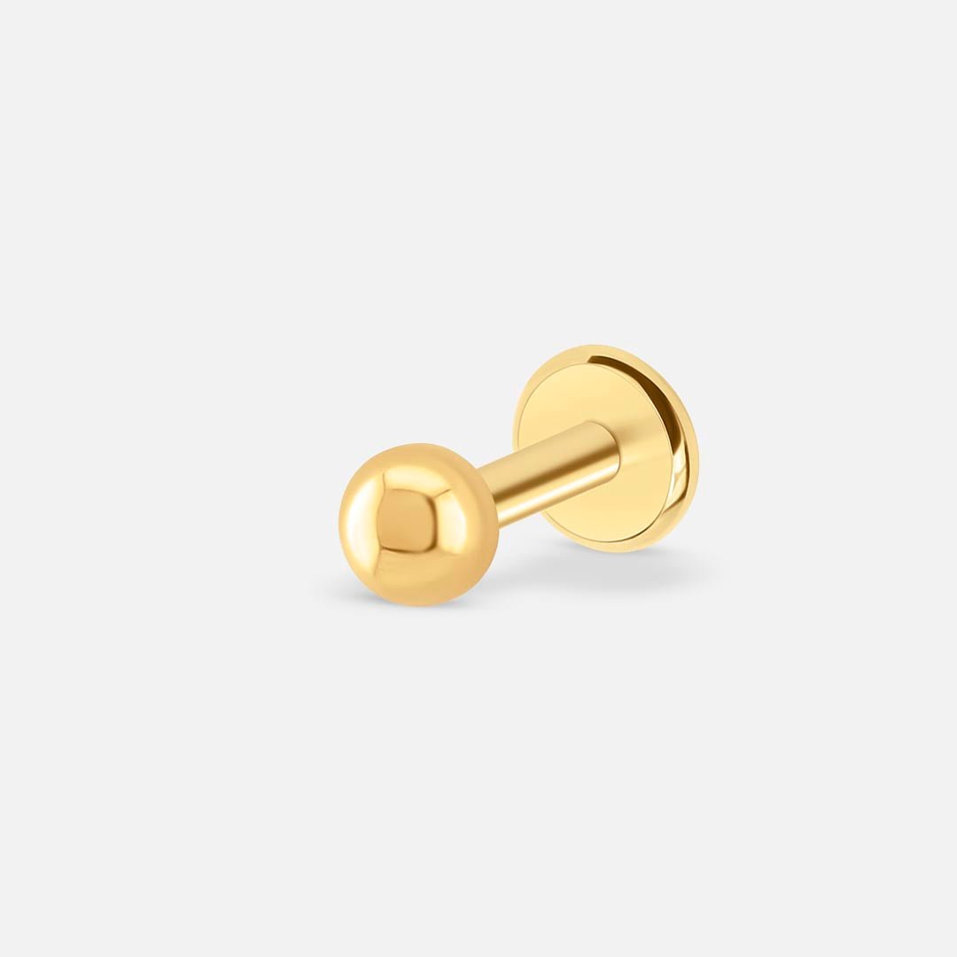 Classic Ball 3 mm Labret guldfarvet - BY CARA