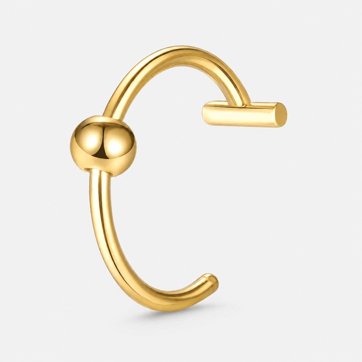 Classic Ball Clip-on Ring guldfarvet - BY CARA