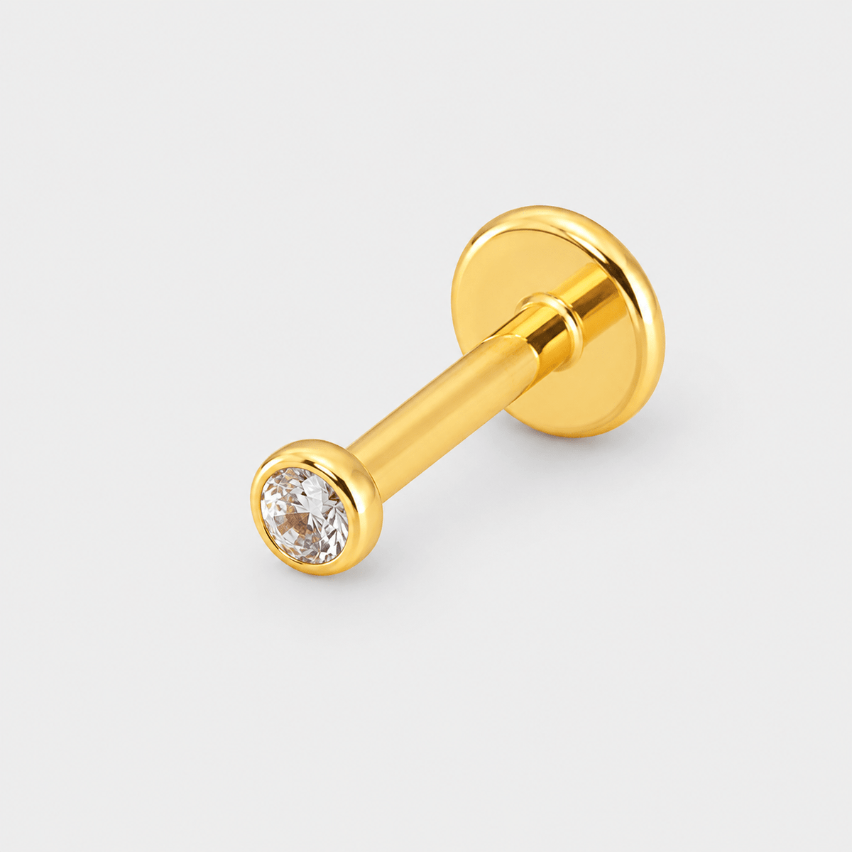 Classic Bezel Push-in 2 mm Labret gold-coloured