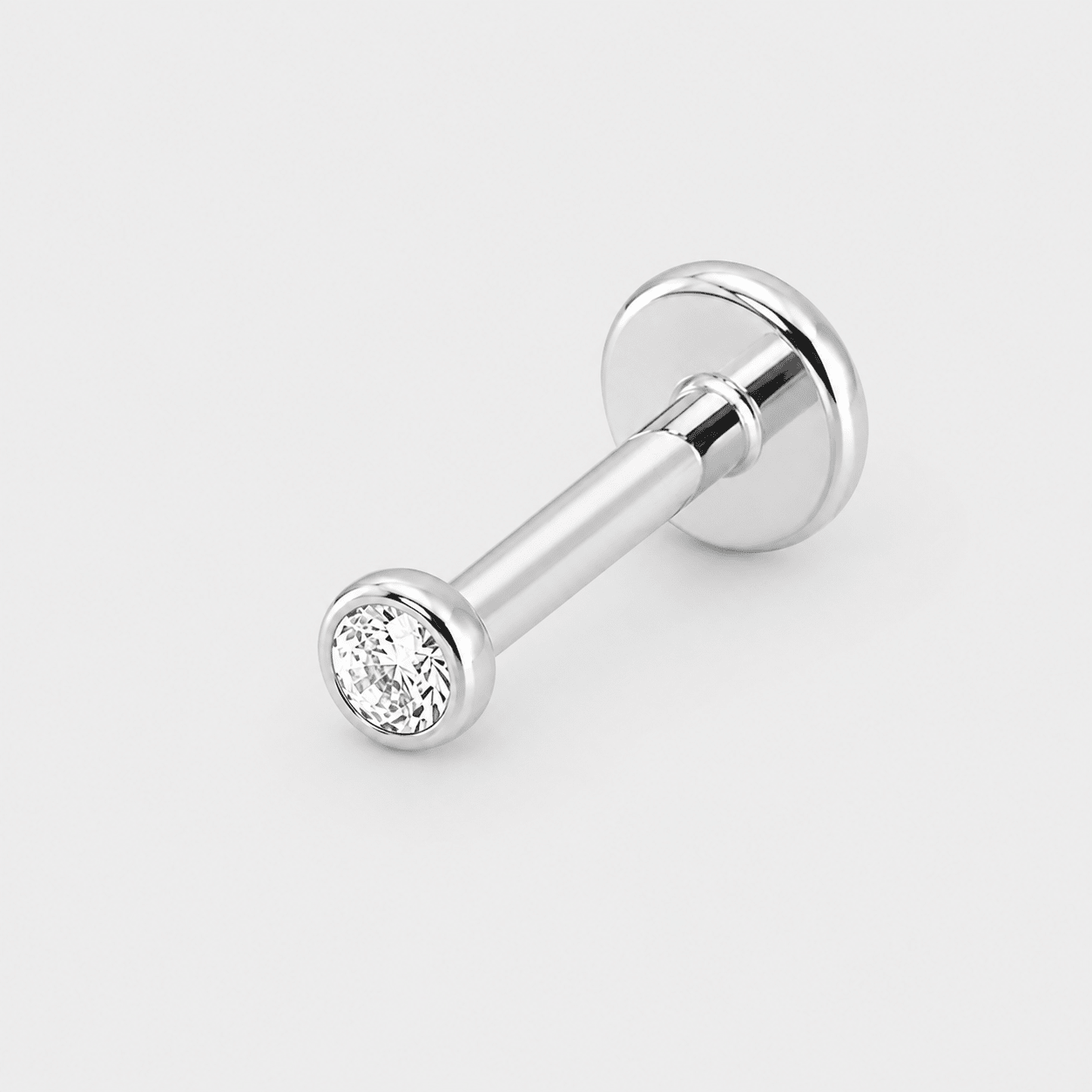 Classic Bezel 2 mm Labret sølvfarvet - BY CARA