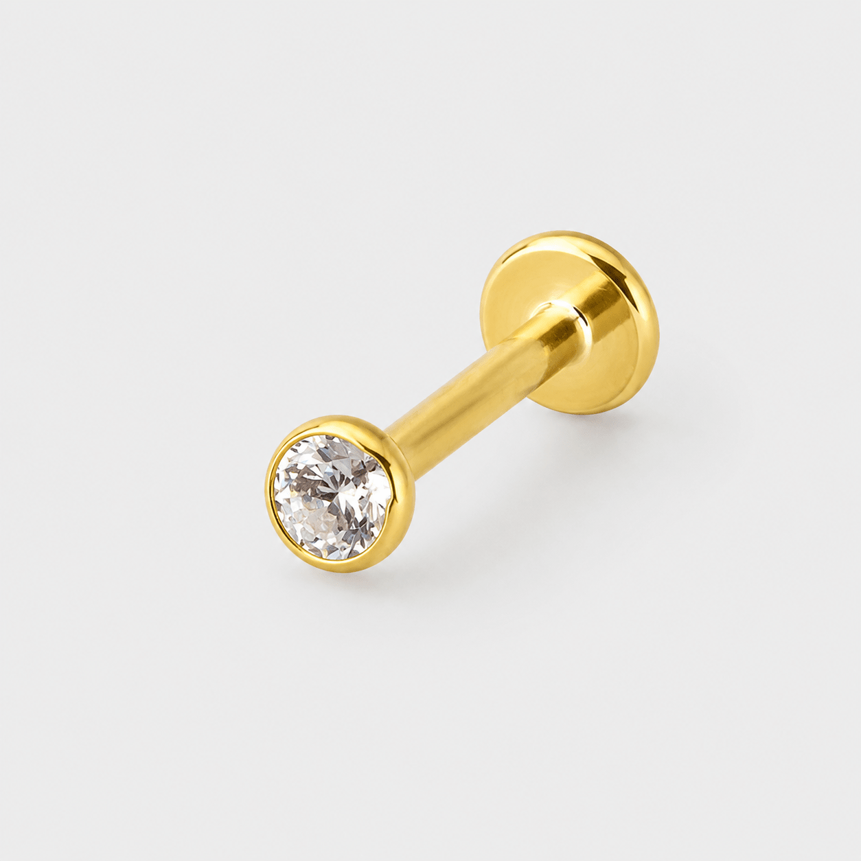 Classic Bezel 3 mm Labret guldfarvet - BY CARA