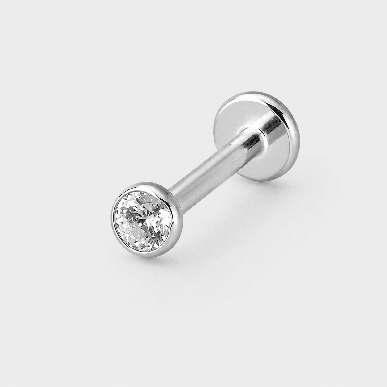Classic Bezel 3 mm Labret sølvfarvet - BY CARA