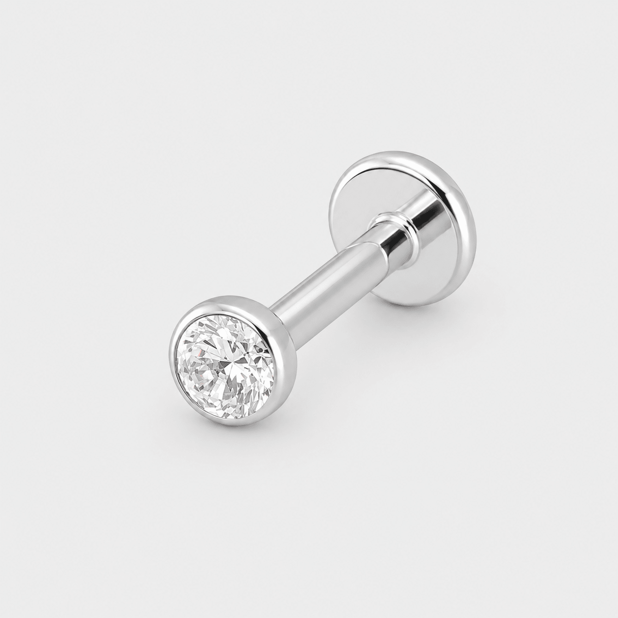 Classic Bezel 4 mm Labret sølvfarvet - BY CARA