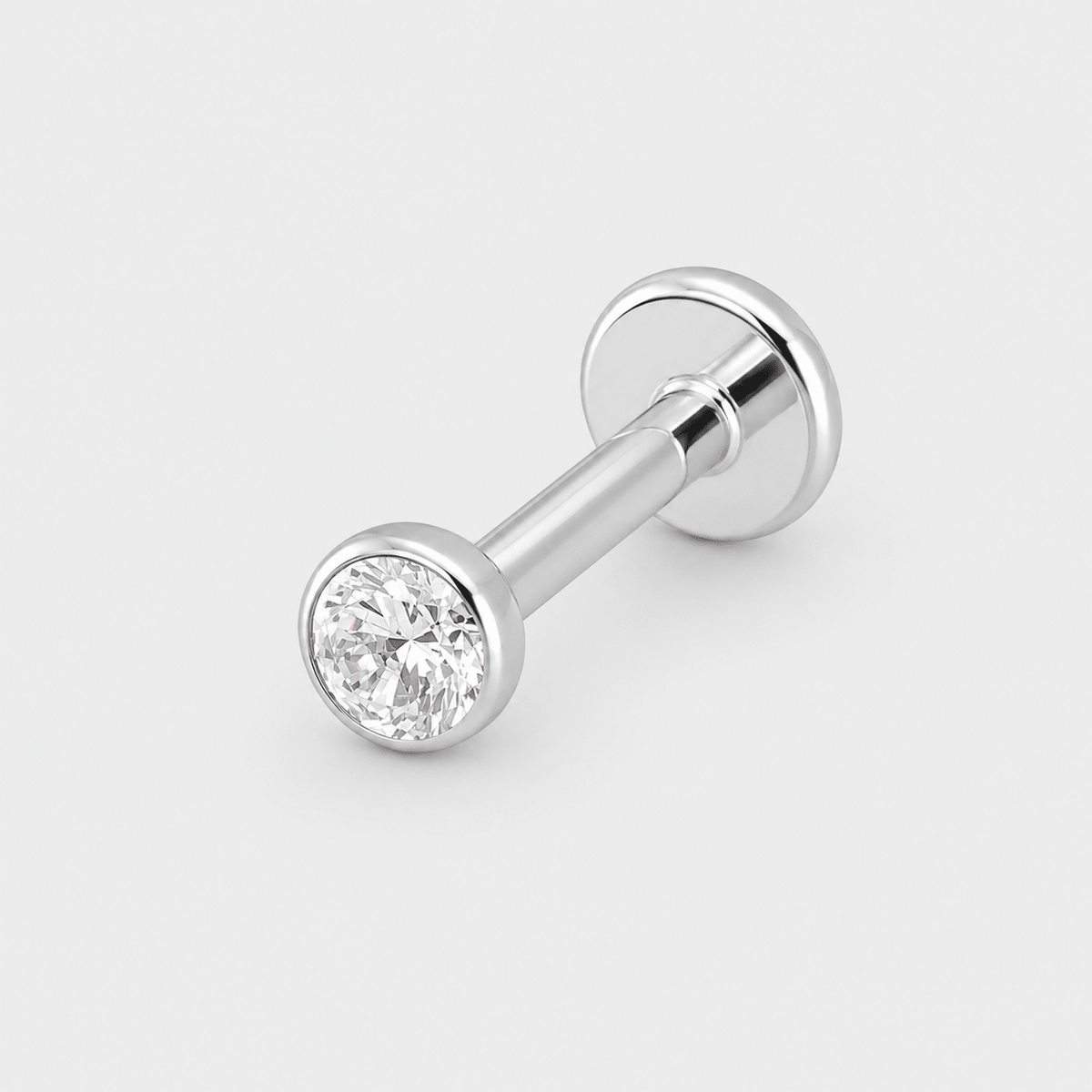 Classic Bezel Push-in 4 mm Labret silver-coloured