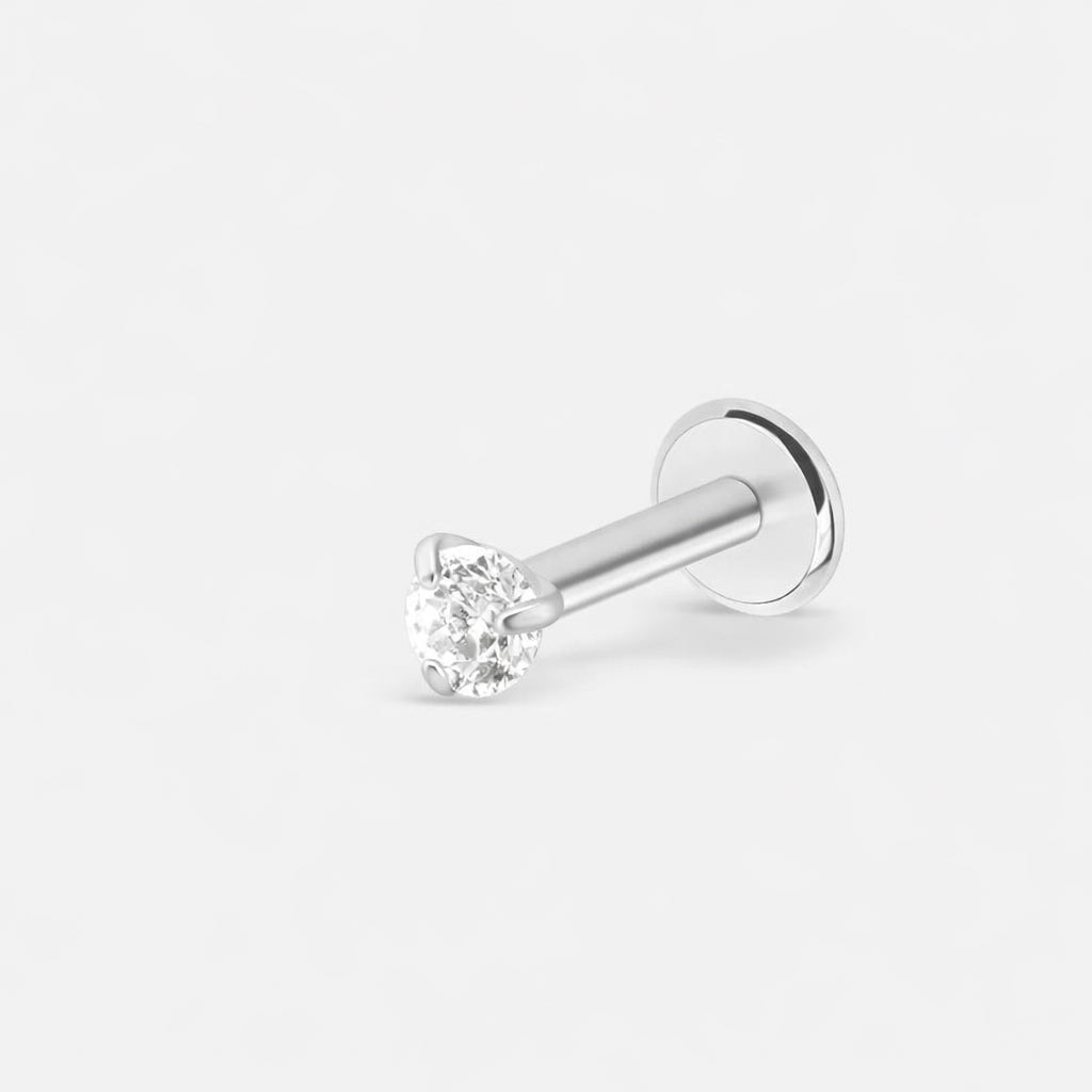 Classic Crystal Labret 2,5 mm sølvfarvet - BY CARA