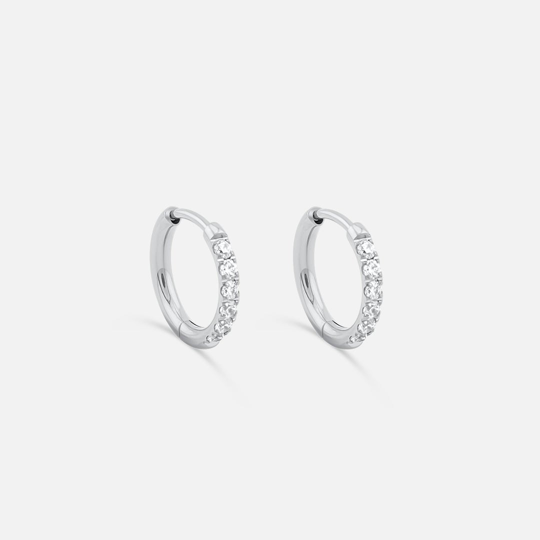 Classic Cubic Hoops Sølvfarvet 10 mm - BY CARA