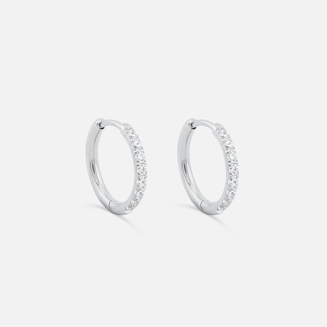 Classic Cubic Hoops Sølvfarvet 12 mm - BY CARA