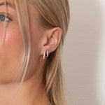 Classic Cubic Hoops Sølvfarvet 12 mm - BY CARA