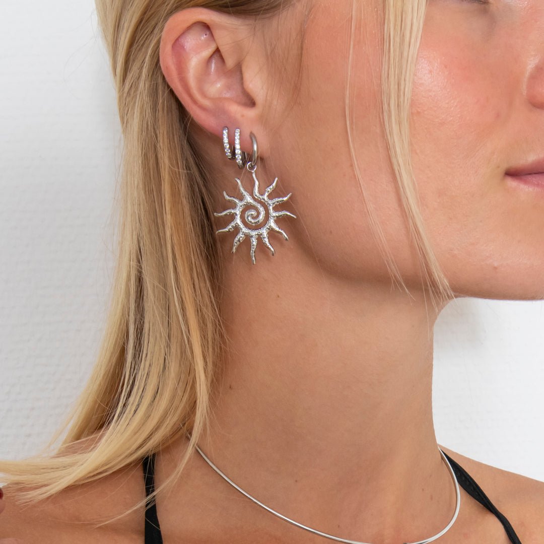 Classic Cubic Hoops Sølvfarvet 12 mm - BY CARA