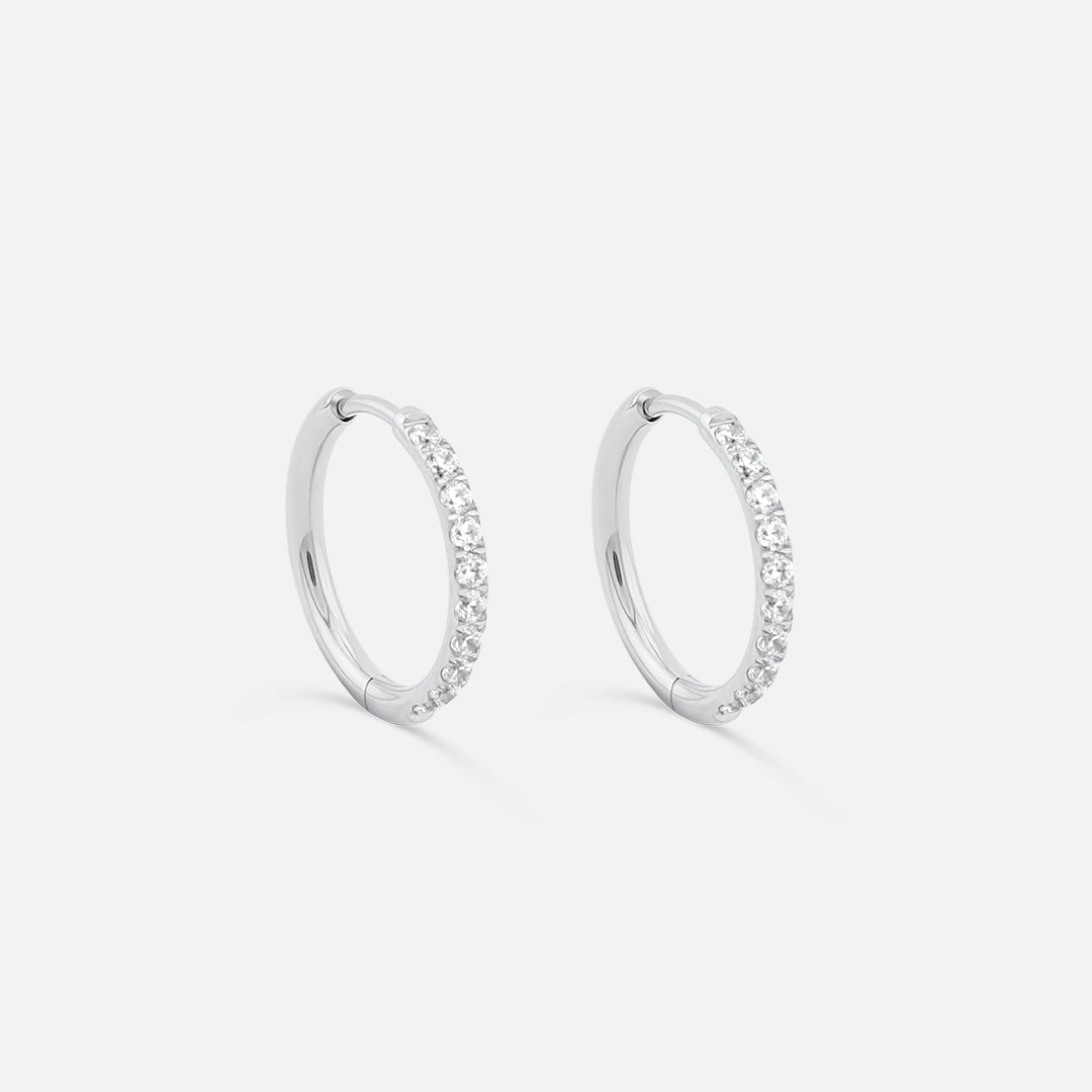 Classic Cubic Hoops Sølvfarvet 14 mm - BY CARA
