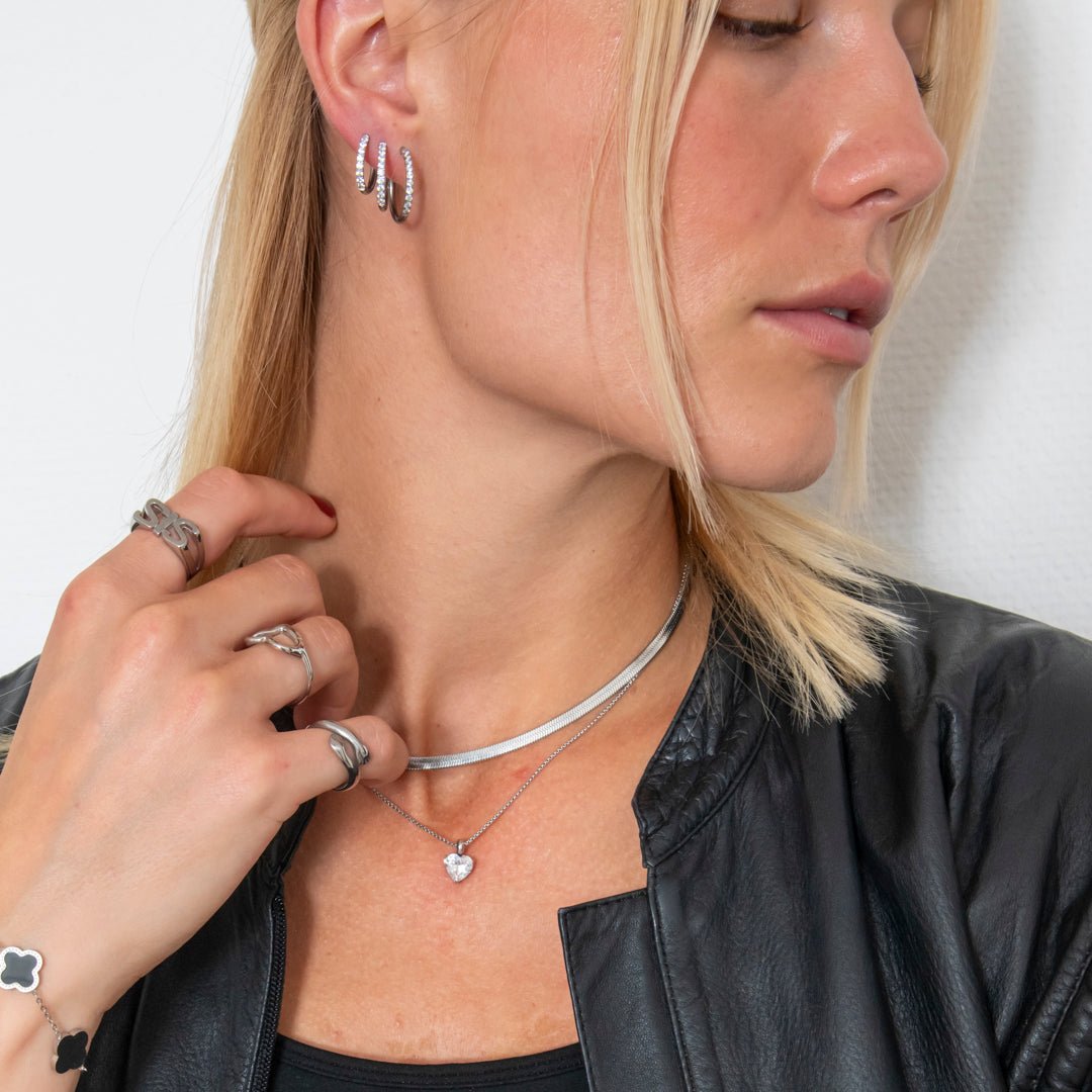 Classic Cubic Hoops Sølvfarvet 16 mm - BY CARA