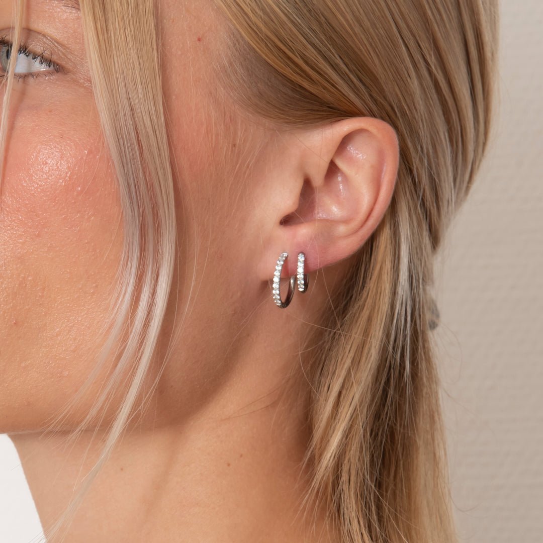 Classic Cubic Hoops Sølvfarvet 16 mm - BY CARA
