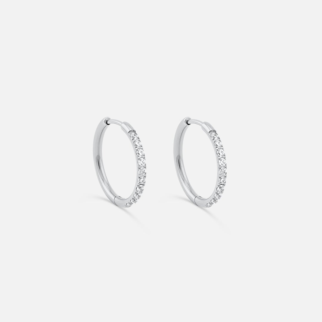 Classic Cubic Hoops Sølvfarvet 16 mm - BY CARA