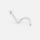 Classic Curved næseskrue 2 mm sølvfarvet