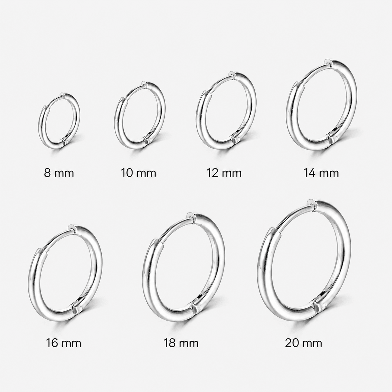 Classic Essential Hoops Sølvfarvet 14 mm - BY CARA