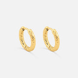 Classic Hamret Hoops 18K Guldbelagt 10 mm