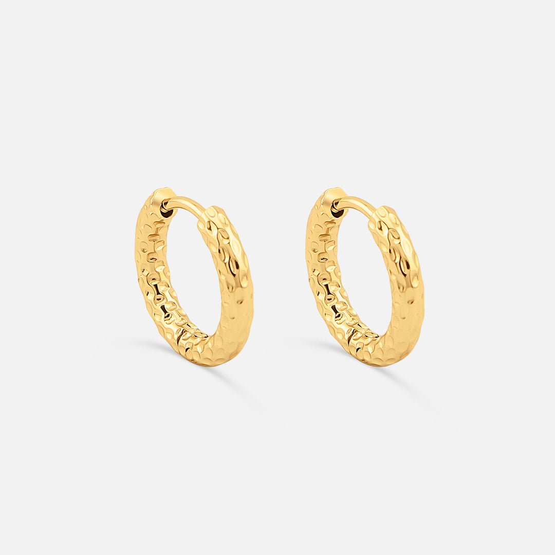 Classic Hamret Hoops 18K Guldbelagt 10 mm - BY CARA