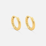 Classic Hamret Hoops 18K Guldbelagt 10 mm
