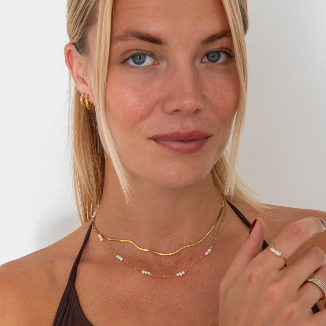 Classic Hamret Hoops 18K Guldbelagt 10 mm - BY CARA
