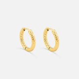 Classic Hamret Hoops 18K Guldbelagt 12 mm