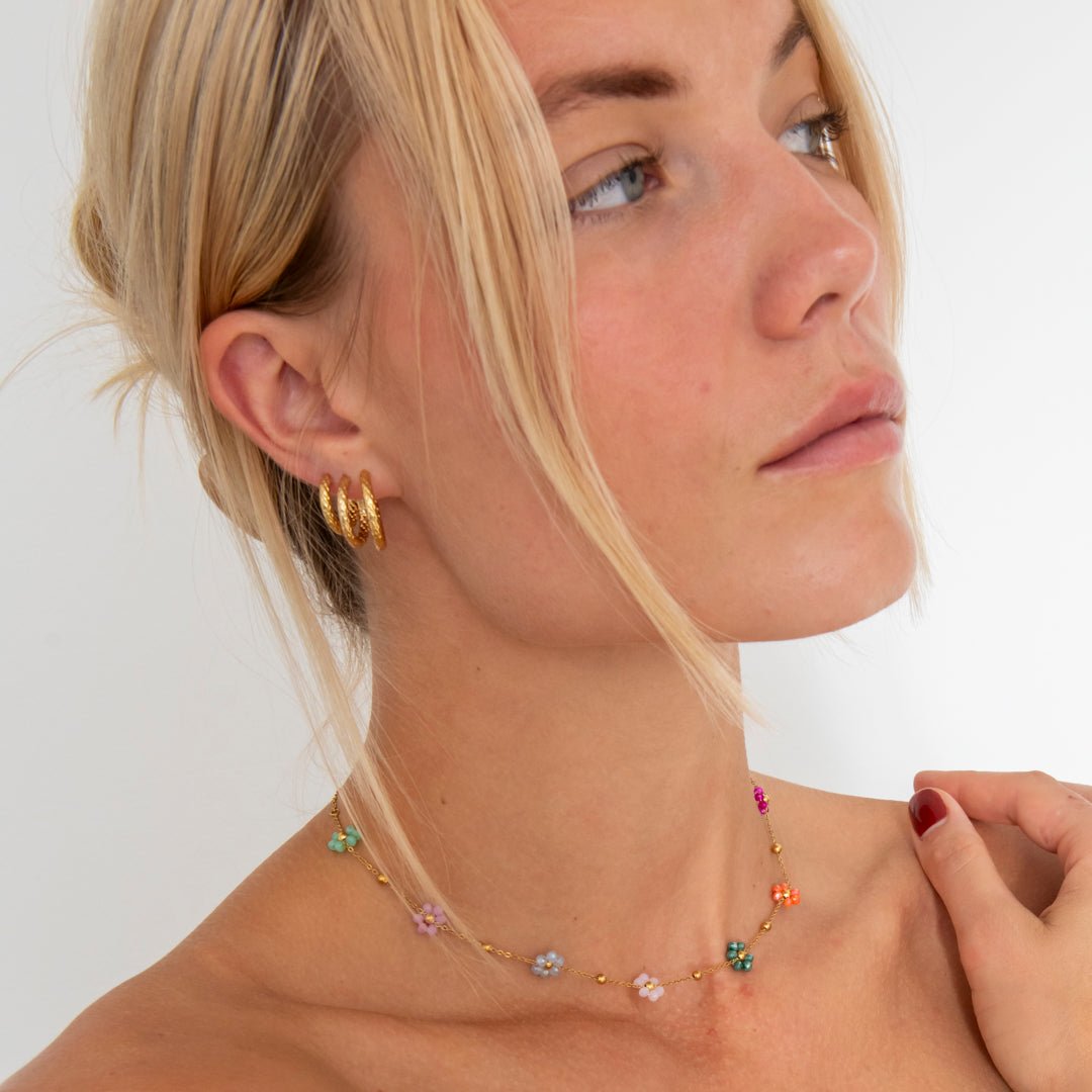 Classic Hamret Hoops 18K Guldbelagt 12 mm - BY CARA