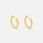 Classic Hamret Hoops 18K Guldbelagt 14 mm - BY CARA