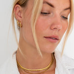Classic Hamret Hoops 18K Guldbelagt 16 mm - BY CARA