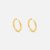 Classic Hamret Hoops 18K Guldbelagt 16 mm