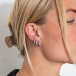 Classic Hamret Hoops Sølvfarvet 12 mm - BY CARA