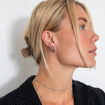 Classic Hamret Hoops Sølvfarvet 12 mm - BY CARA