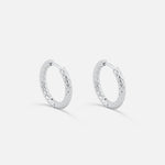Classic Hamret Hoops Sølvfarvet 14 mm - BY CARA