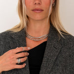 Classic Hamret Hoops Sølvfarvet 16 mm - BY CARA