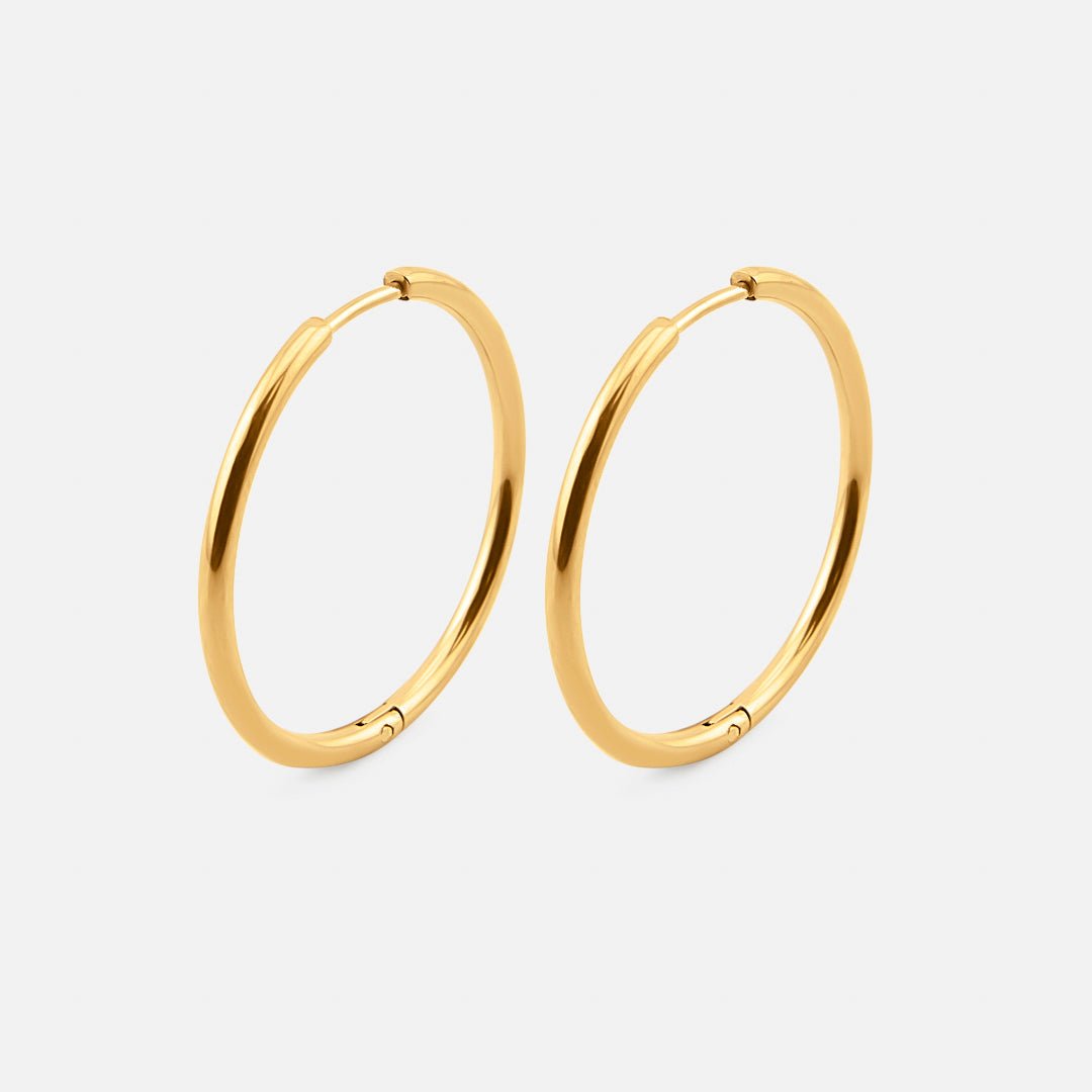 Classic Hoops 18K Guldbelagt 30 mm - BY CARA