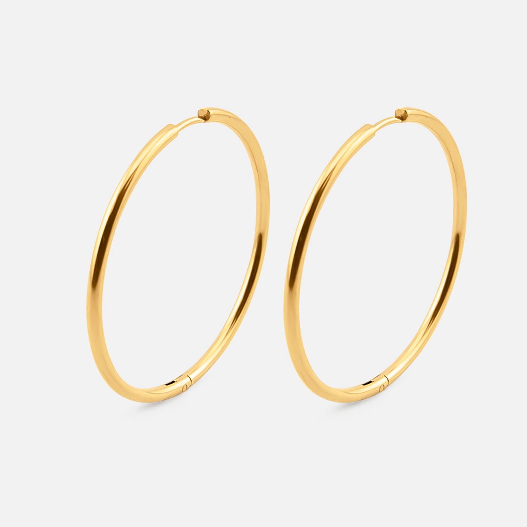 Classic Hoops 18K Guldbelagt 40 mm - BY CARA