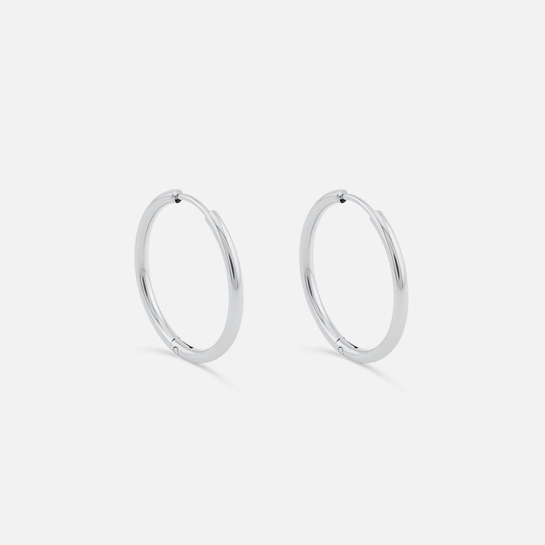 Classic Hoops Sølvfarvet 20 mm - BY CARA