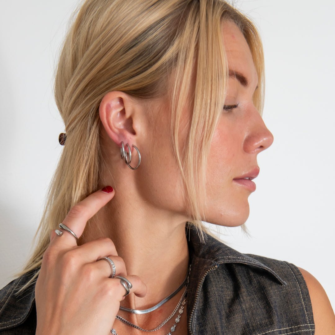 Classic Hoops Sølvfarvet 20 mm - BY CARA